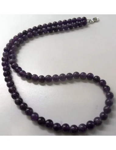 Collier Amethyste 8mm - 65cm longueur