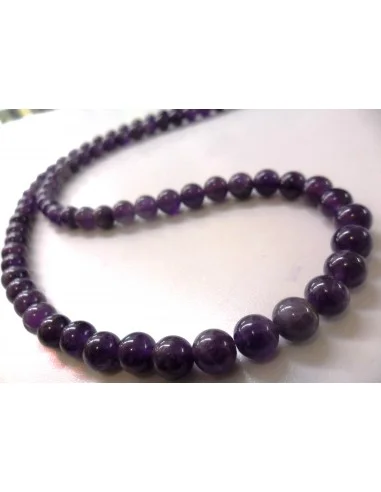 Collier Amethyste 8mm - 65cm longueur