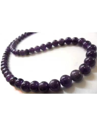 Collier Amethyste 8mm - 65cm longueur