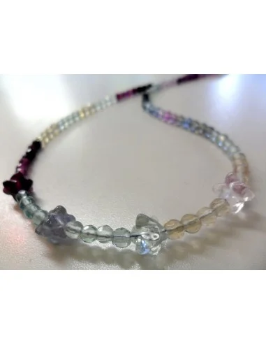 Fluorite collier 4mm merkabas