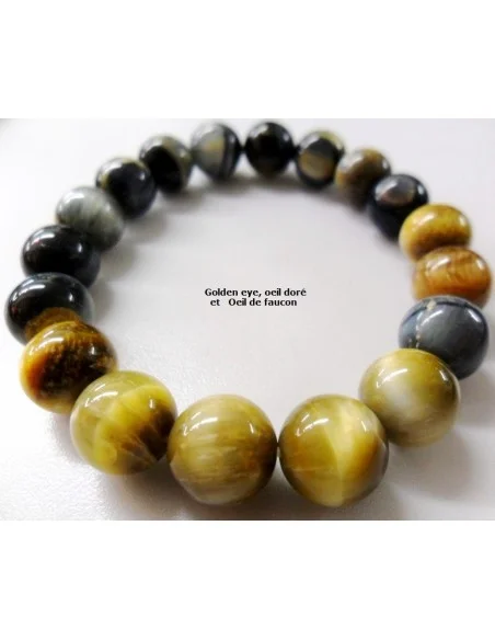 Oeil doré, golden eye 8mm bracelet