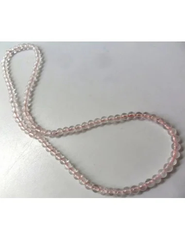 Quartz rose collier élastique 40cm