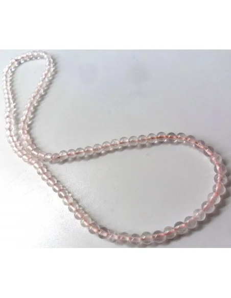Quartz rose collier élastique 40cm