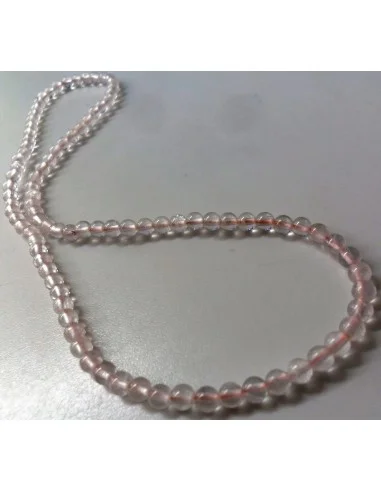 Quartz rose collier élastique 40cm