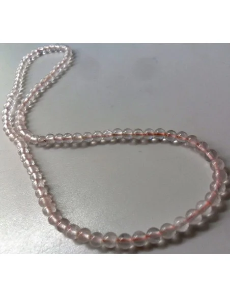 Quartz rose collier élastique 40cm