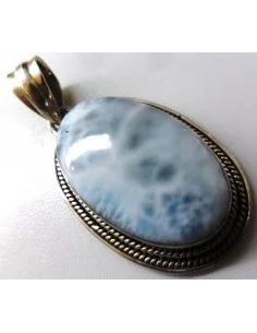 Pendentif larimar monté en argent