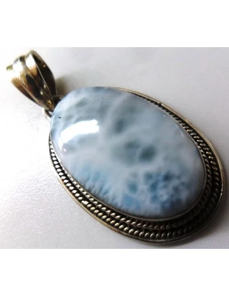 Pendentif larimar monté en argent Pendentif larimar monté en argent