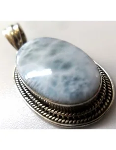 Pendentif larimar monté en argent 2