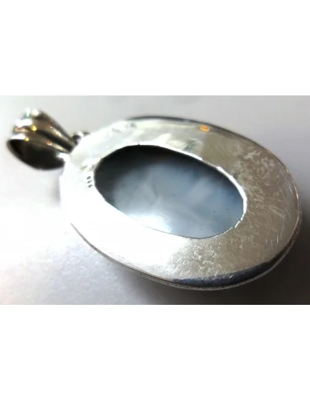 Pendentif larimar monté en argent Pendentif larimar monté en argent