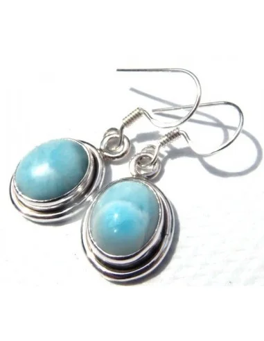Larimar boucles d'oreilles argent