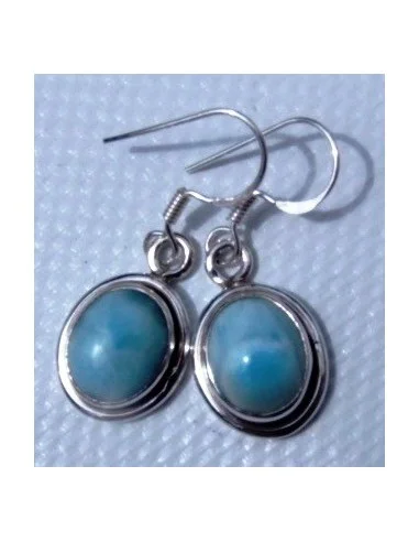 Larimar boucles d'oreilles argent