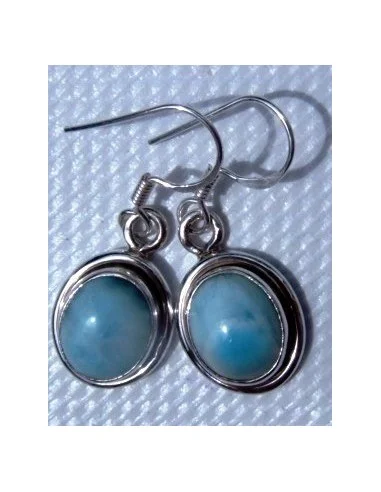 Larimar boucles d'oreilles argent