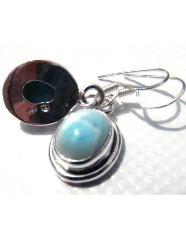 Larimar boucles d'oreilles argent