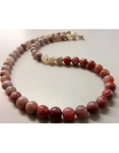 Pierre de lune rose collier 8mm