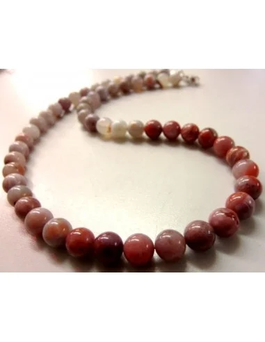 Pierre de lune rose collier 8mm
