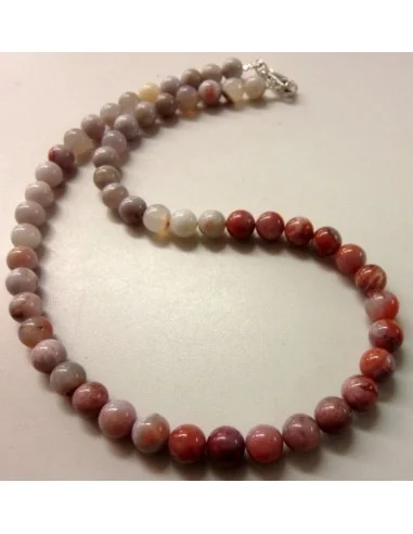 Pierre de lune rose collier 8mm