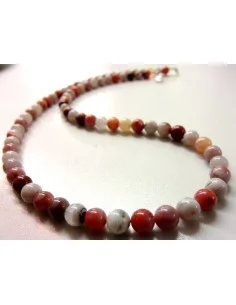 Pierre de lune rose collier 6mm 2