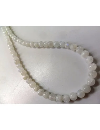 Pierre de lune 7mm collier