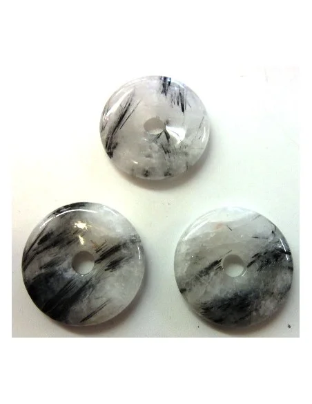 Quartz tourmaline donuts