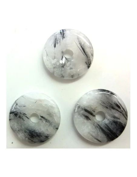 Quartz tourmaline donuts