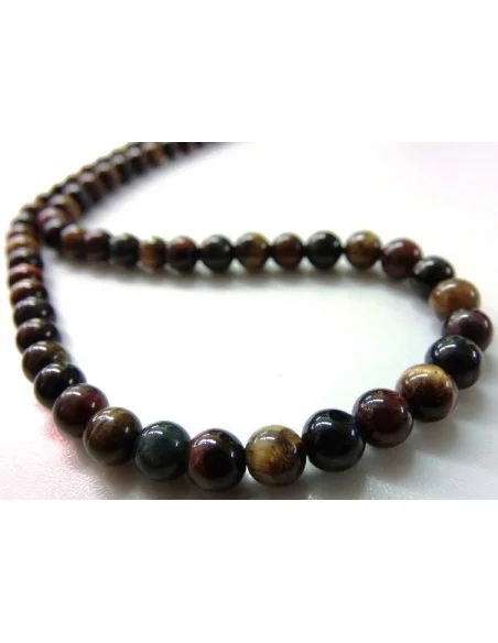 Collier Oeil de tigre, faucon, taureau 6mm