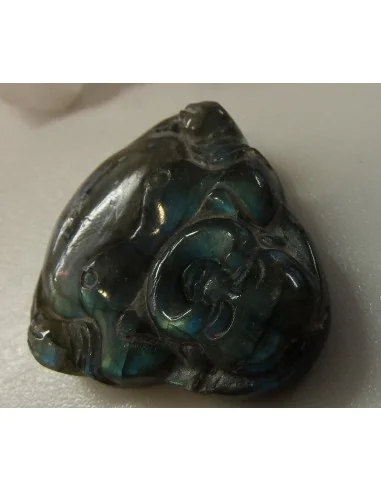 Bouddha Labradorite noire - Spectrolite