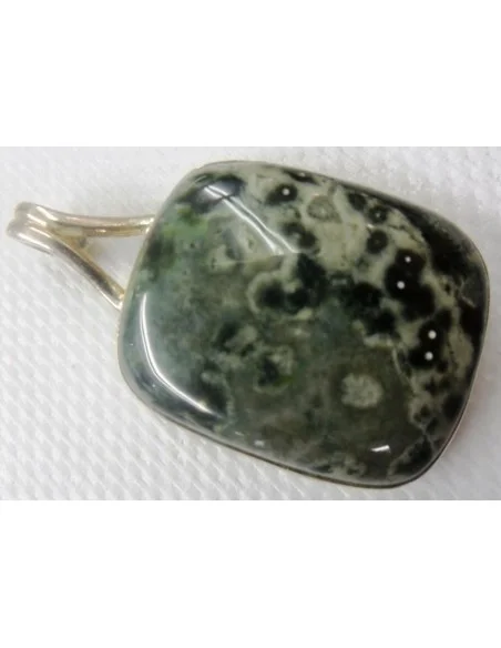 Mtrolite ,Pendentif monte en argent Mtrolite ,Pendentif monte en argent