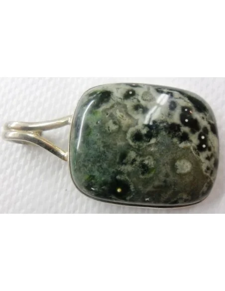 Mtrolite ,Pendentif monte en argent Mtrolite ,Pendentif monte en argent