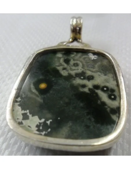 Mtrolite ,Pendentif monte en argent Mtrolite ,Pendentif monte en argent