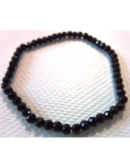 Spinelle noire Bracelet 3mm Spinelle noire Bracelet 3mm
