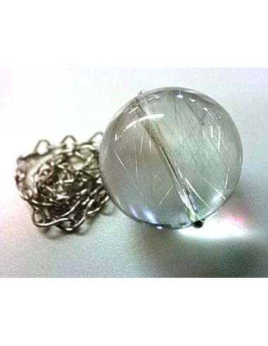 Quartz rutile sphère pendule