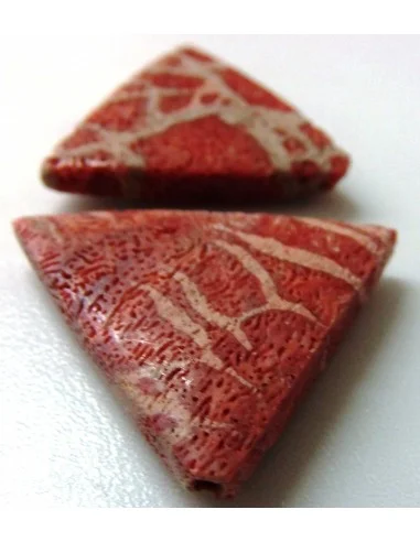 Corail rouge tétraèdre pendentif