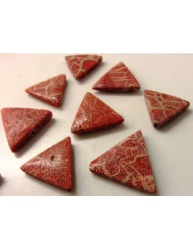 Corail rouge tétraèdre pendentif