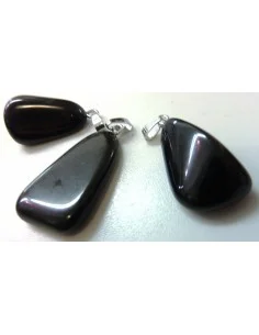 Obsidienne noire pendentif argent 2