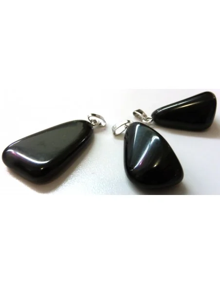 Obsidienne noire pendentif argent Obsidienne noire pendentif argent