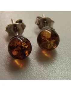 Boucles d'oreilles pouces Ambre argent 2