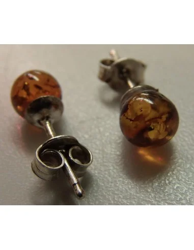 Boucles d'oreilles pouces Ambre argent