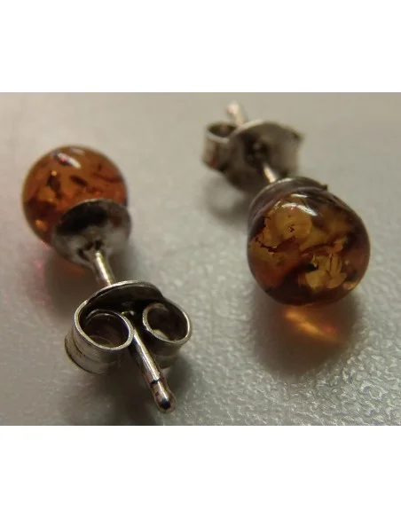 Boucles d'oreilles pouces Ambre argent