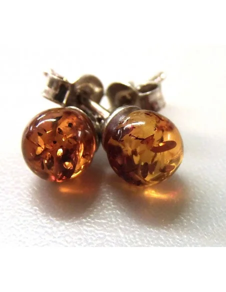 Boucles d'oreilles pouces Ambre argent