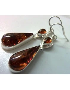 Boucles oreilles Ambre argent 2