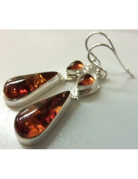 Boucles oreilles Ambre argent Boucles oreilles Ambre argent