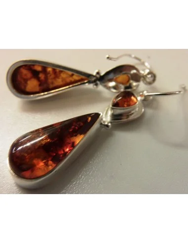 Boucles oreilles Ambre argent