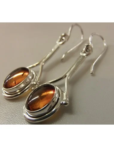 Boucles d'oreilles Ambre argent