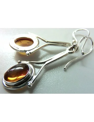 Boucles d'oreilles Ambre argent