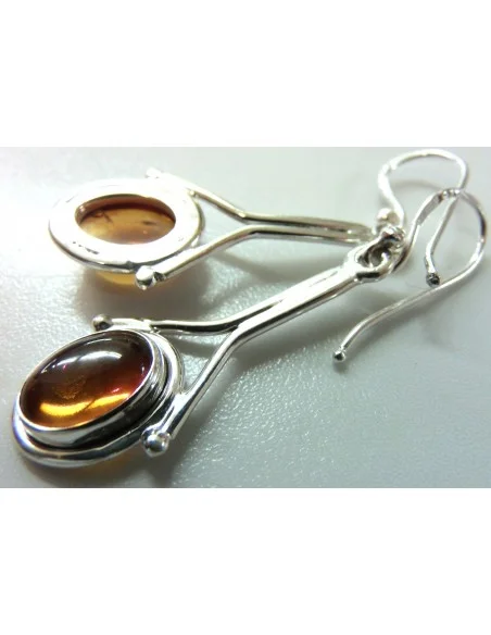 Boucles d'oreilles Ambre argent