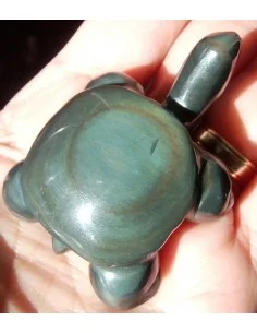 Tortue Obsidienne Oeil Celeste pendentif