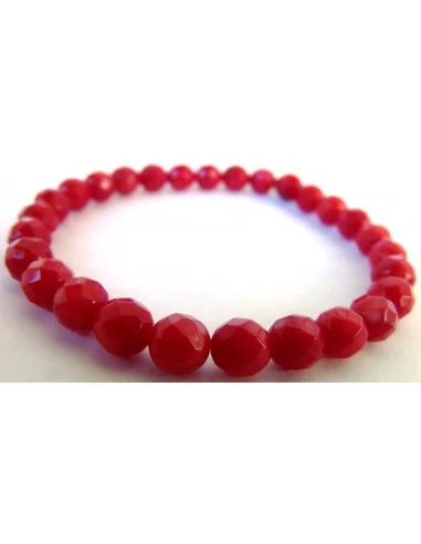 Corail rouge bracelet 8mm facette