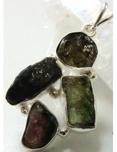 Pendentif tourmalines argent