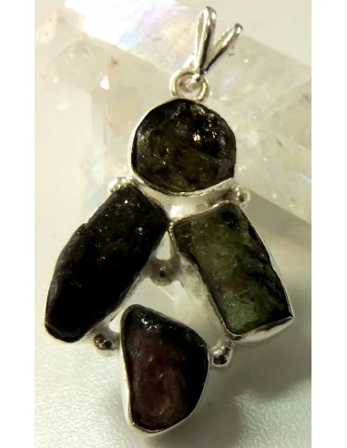 Pendentif tourmalines argent