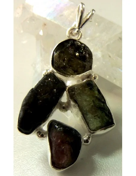 Pendentif tourmalines argent